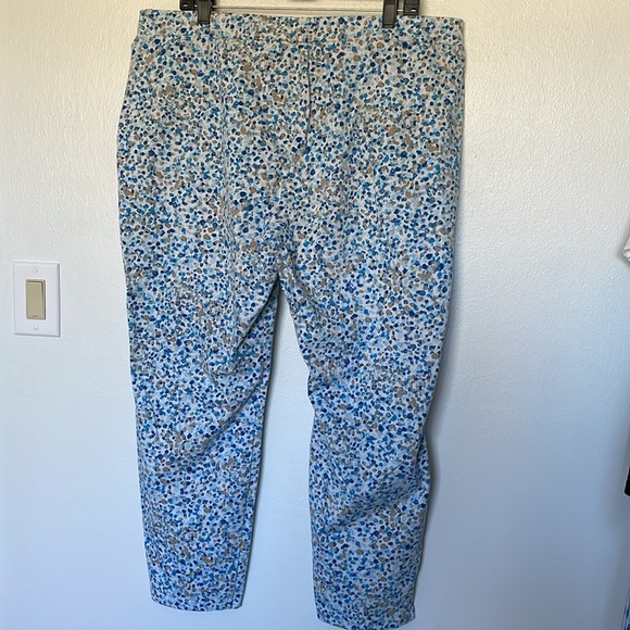 SUSAN GRAVER WEEKEND PANTS XL STRETCH BLUE & BEIGE LOOK FOR SPRING SIDE POCKETS - Picture 5 of 7